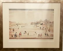 L.S. Lowry 'On the Sands' limited edition print