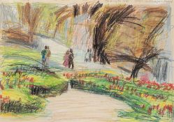 Susan Wilson ‘Spring in the El Retiro Park, Madrid’ drawing on paper, 1986