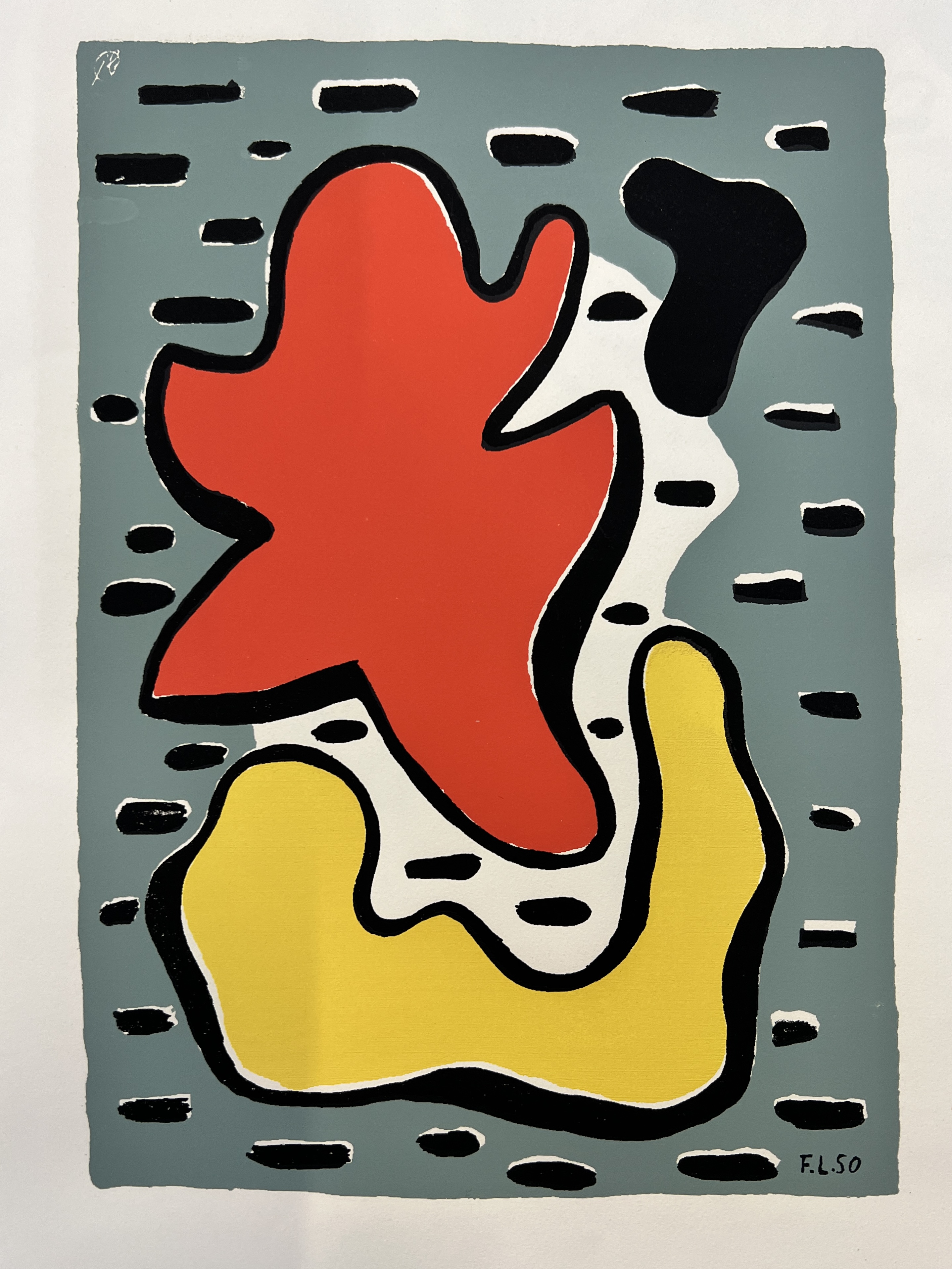 After Fernand Leger 'Composition avec formes jaune et rouge Rosalie' serigraph, 1954-55