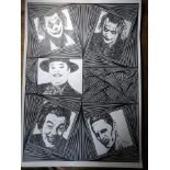 David Thornton 'The Jokers' pencil & ink on paper