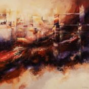 Jon Gubbay 'Towards Tower Bridge’ acrylic painting
