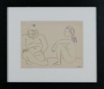 After Pablo Picasso 'Verve 29-30 - Comédie Humaine 27/1/54.XIV' lithograph