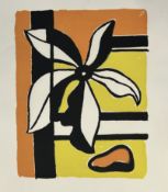 After Fernand Leger 'Fleur sur fond Jaune et Orange Fond Verte Flower', circa 1960