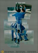After David Hockney 'The Skater' Official 1984 Sarajevo Winter Olympics poster, 1984
