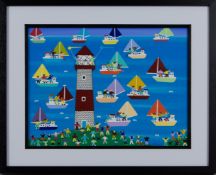 Gordon Barker 'Summertime regatta' acrylic on paper