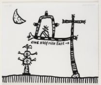 Alan Davie 'Opus D.248, One Half Mile East' drawing, 2004,