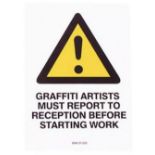 Banksy 'Graffiti Artists Must Report to Reception', circa 2005