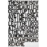 Christopher Wool 'Untitled' (The Show is Over) lithograph, 1993