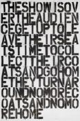 Christopher Wool 'Untitled' (The Show is Over) lithograph, 1993