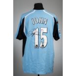 Stern John signed blue Fulham no.15 away jersey, season 2004-05