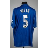 David Weir signed blue Everton no.5 home jersey, season 2004-05