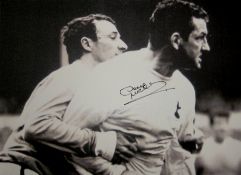 Tottenham Hotspur's Dave MacKay signed b&w photographic canvas v Manchester City, 1968