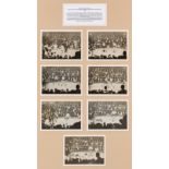 Group of seven b&w fight photographs of the Jim Driscoll v Seaman Hayes fight, 14th February 1910
