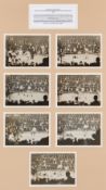 Group of seven b&w fight photographs of the Jim Driscoll v Seaman Hayes fight, 14th February 1910