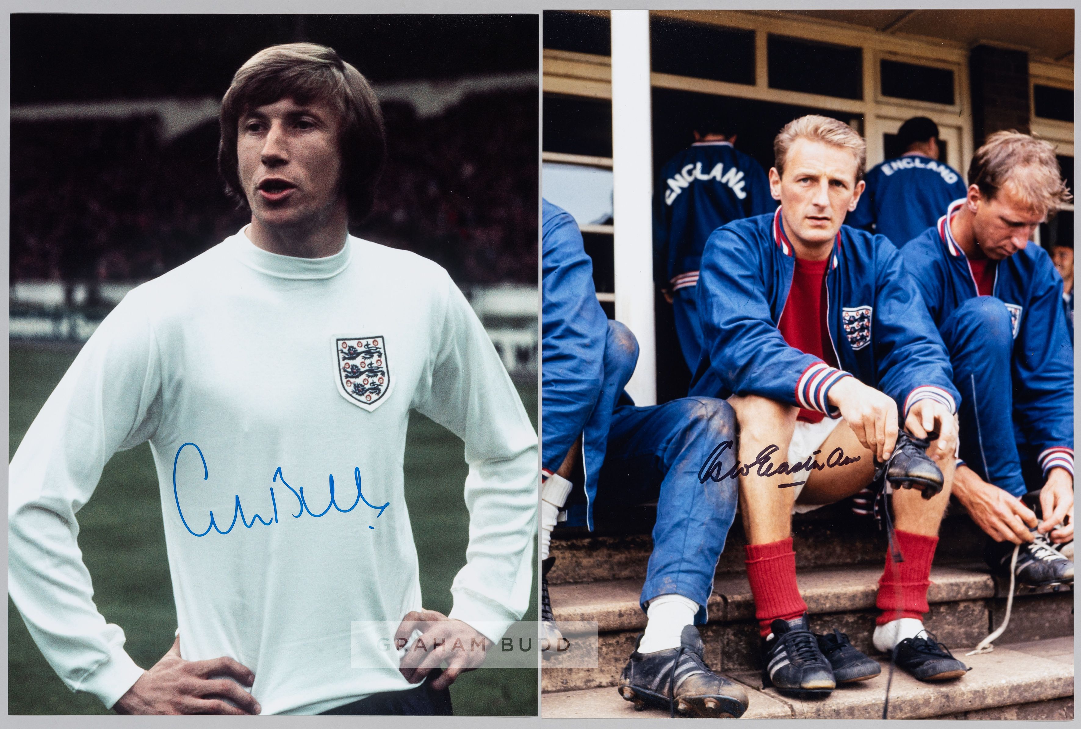 Seven large signed photographs of England footballers - Image 2 of 2