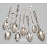 Eight various silver hallmarked golf prize spoons, dating from 1911