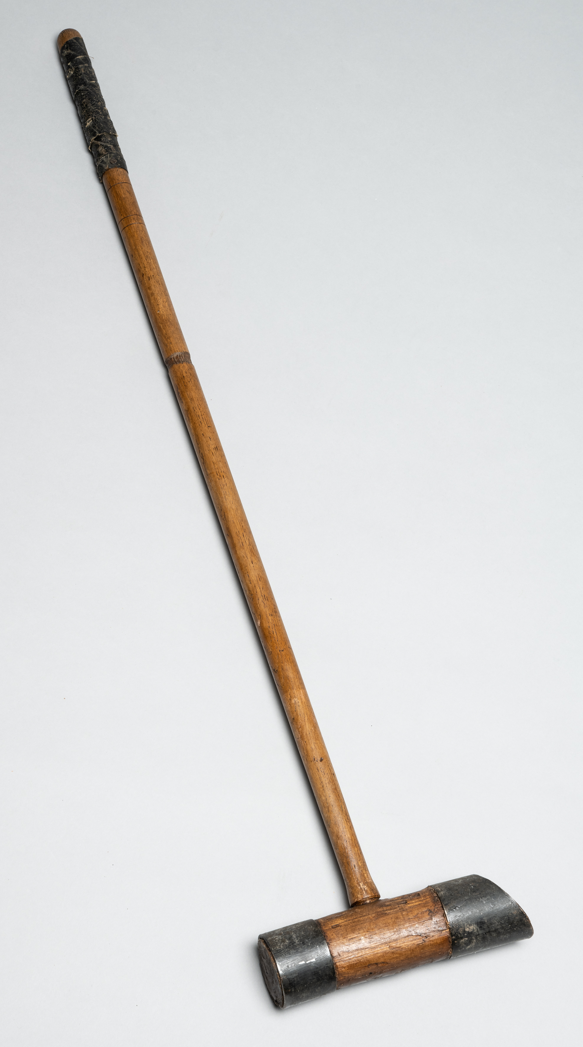 French 19th century Jeu de Mail hardwood and iron bound club