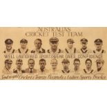 A pair of "The Referee's" Gallery of Cricket Test Teams prints