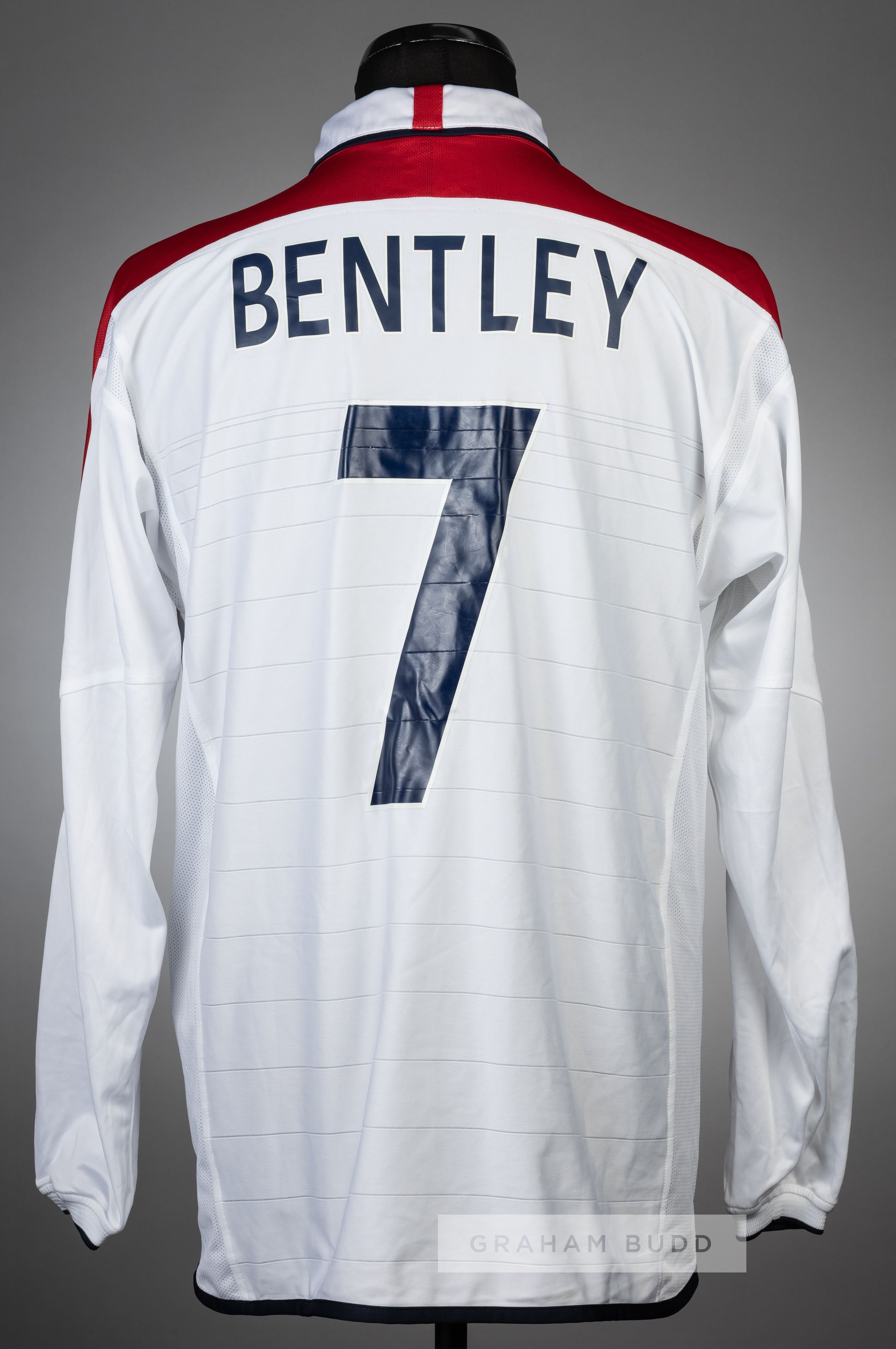 David Bentley white England U-21 no.7 jersey v Sweden U-21, 30th March 2004