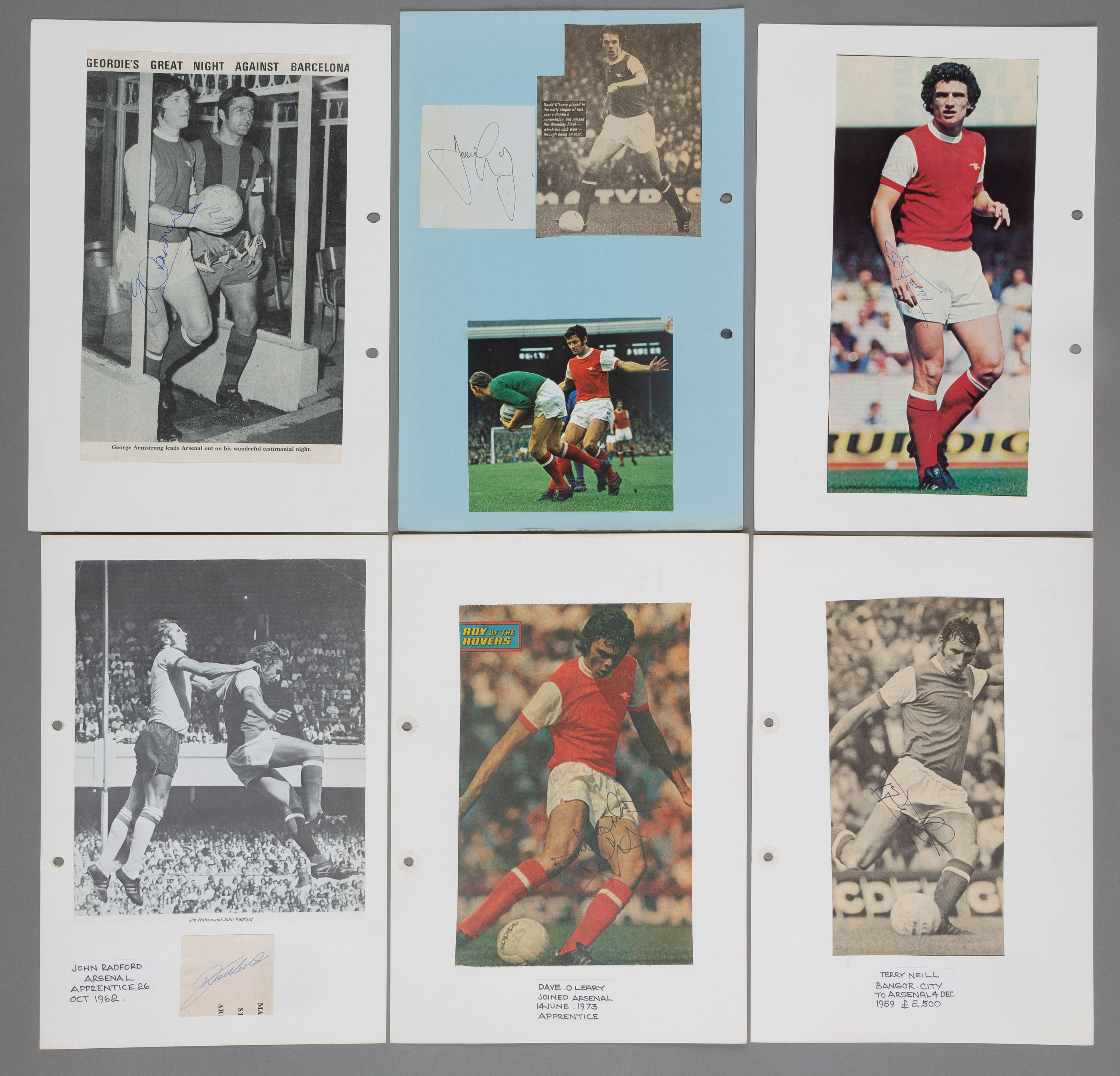 Collection of Arsenal F.C. player autographs