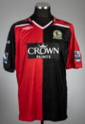 Jason Roberts signed red & black Blackburn Rovers no.30 home jersey, season 2007-08