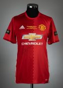 Chris Smalling double-signed red Manchester United no.12 jersey v Everton, Wayne Rooney Testimonial