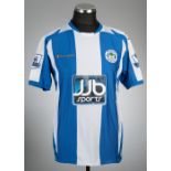 Jason Koumas blue and white Wigan Athletic no.10 home jersey, season 2008-09