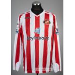 Dwight Yorke signed red & white striped Sunderland AFC no.19 home jersey, season 2007-08
