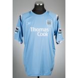 Kiki Musampa blue Manchester City no.14 home jersey, season 2005-06