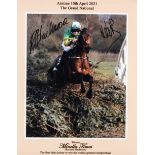 Fine group of signed photographs & race cards commemorating the achievement of Rachel Blackmore