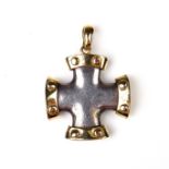 Natan 18 ct gold Maltese cross pendant.