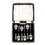 A set of six silver coffee spoons, 20th century