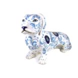 A large Italian ceramic model of a Dachshund dog