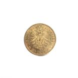 Gold German 20 Mark coin.