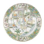 A Chinese famille verte porcelain dish, 19th century