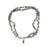 Silver labradorite necklace.