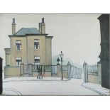 Lowry, Laurence Stephen 1887-1976 British AR Figures by a Gate.