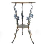 A rare German cold painted cast iron tripod table, 19th century