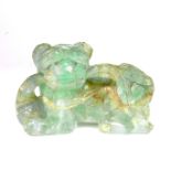 A Chinese carved green fluorite dog of fo, 20th century