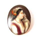 European miniature portrait brooch.