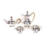 An Edwardian four piece silver tea set