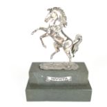 An English sterling silver horse trophy, dated 1977