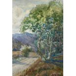 Maclaurin, R. Scottish Three Watercolours: View Across a Loch; Country Lane Scotland, Mountain Scene