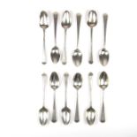 A rare Provincial Irish George III set of twelve silver teaspoons, Limerick, 18th century