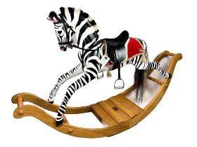 A Legends Zebra rocking horse, 21st century