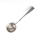 An Irish George III silver sauce ladle