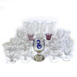 A collection of drinking English and European glasses, 19th/20th century