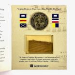 The Battle of Trafalgar Bicentenary coin presentation pack with coin and oak specimen