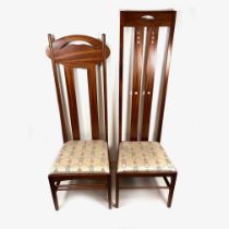 Two Charles Rennie Mackintosh style dining chairs, 21st century