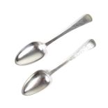 A pair of George III Channel Islands silver table spoons, Jersey, circa 1829